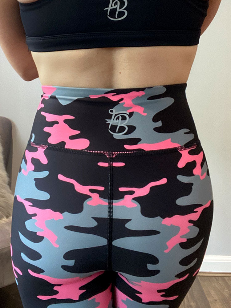 Pink camo workout leggings online